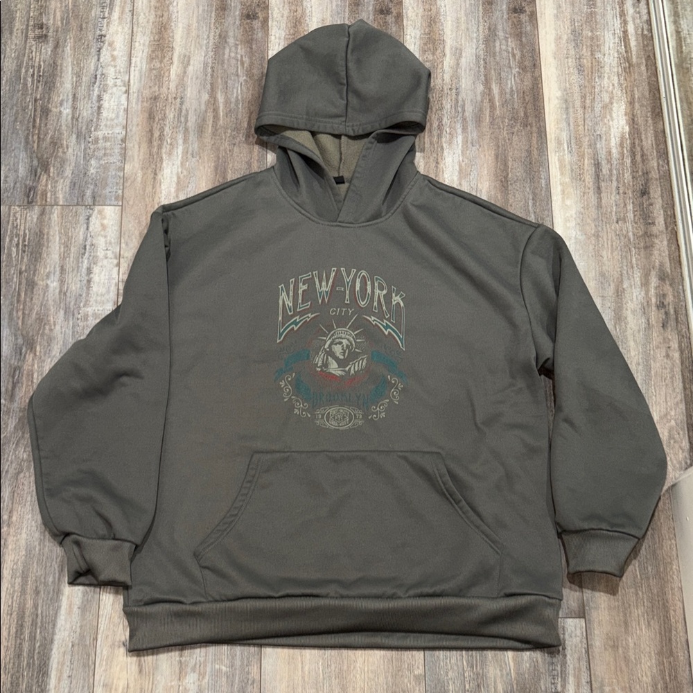 SHEIN Dark Gray New York City Hoodie